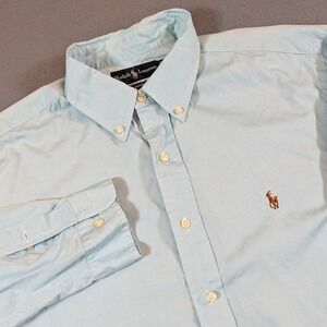 Ralph Lauren Classic Fit Oxford Button Down Shirt MensLong Sleeve Flesh Pony